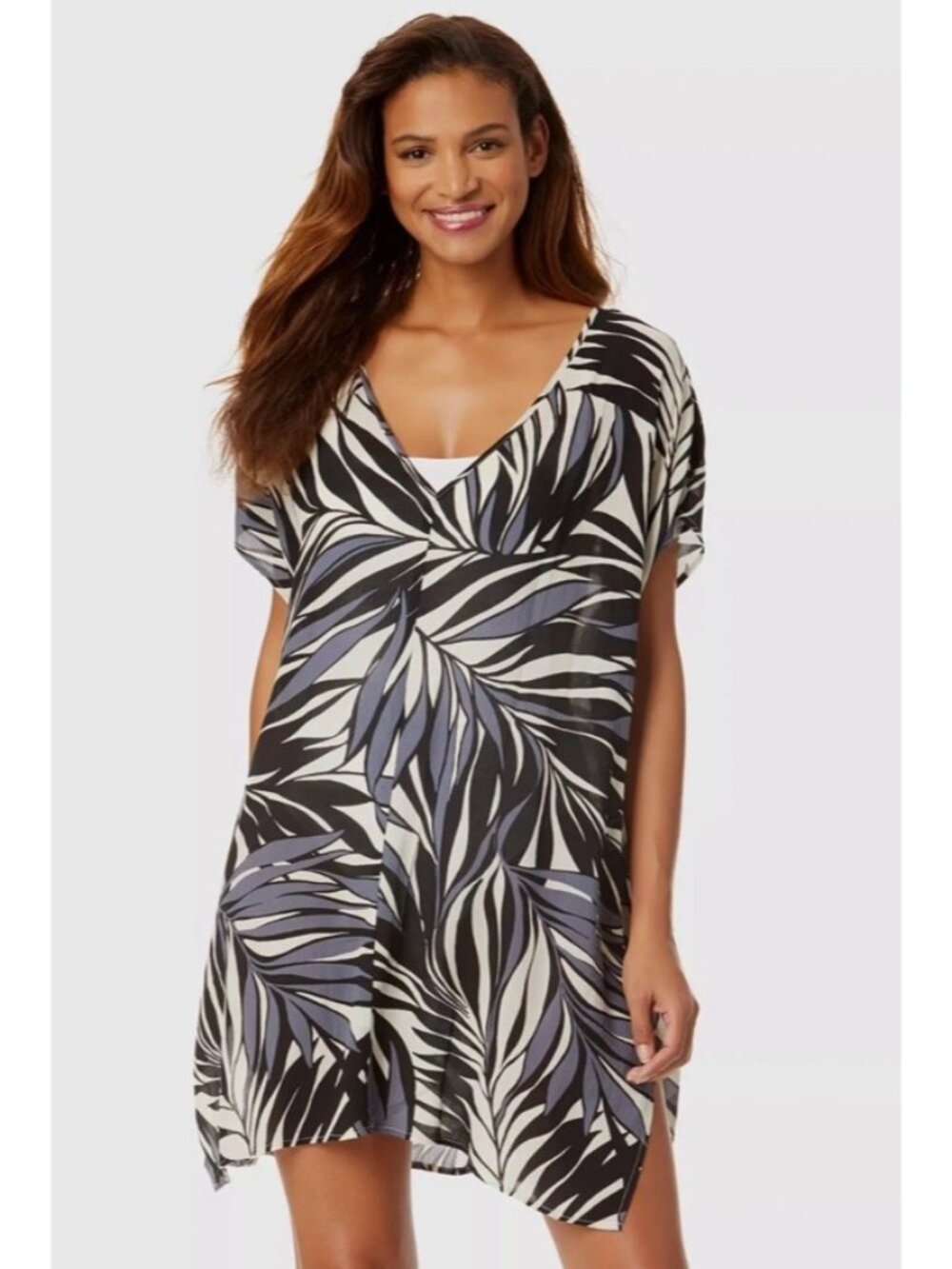 NWT Anne Cole Women's Easy Tunic Swimsuit Cover Up Black Medium eap1026a